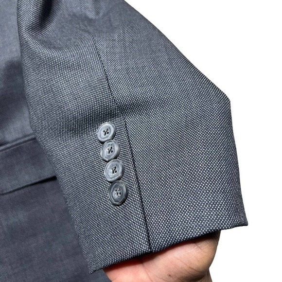 Mens J Hilburn Blazer Sport Coat Gray Jacket Two Button Wool 42R Tailored Fit - Picture 2 of 11